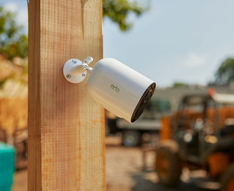 Arlo Go 2 Wireless No Wifi Security Camera being used at a construction site