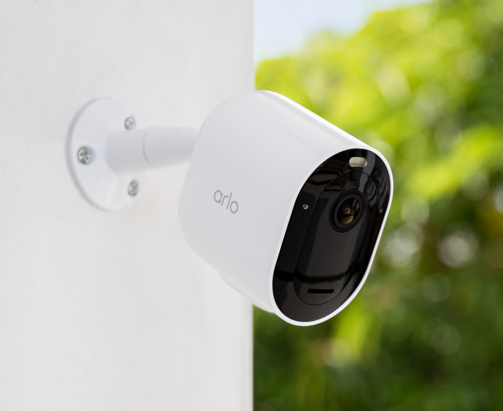 Arlo Pro 5S 2K wireless security camera outdoors attached to a house