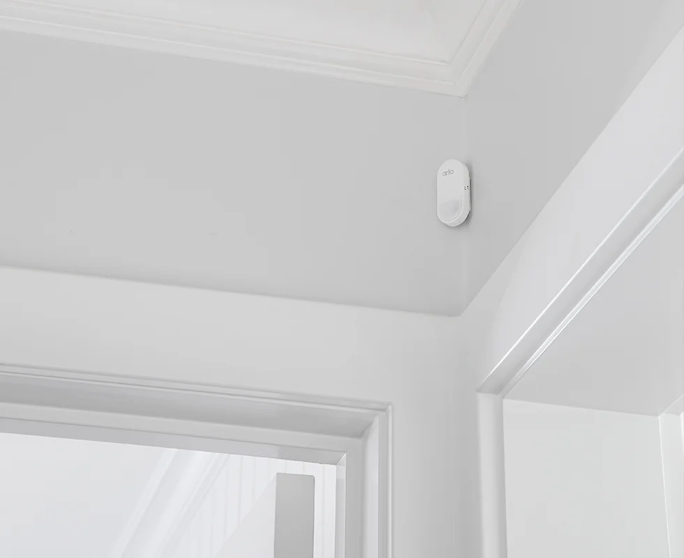 Motion sensor installed in a corner