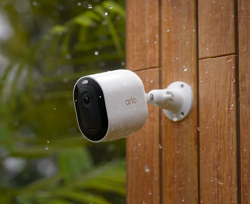 Arlo Pro 5S security camera under the rain