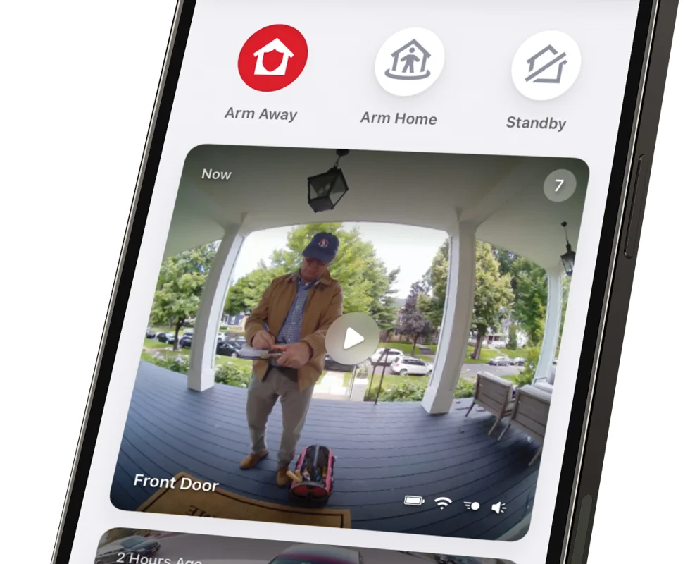 Arlo Home Security User Interface on a phone