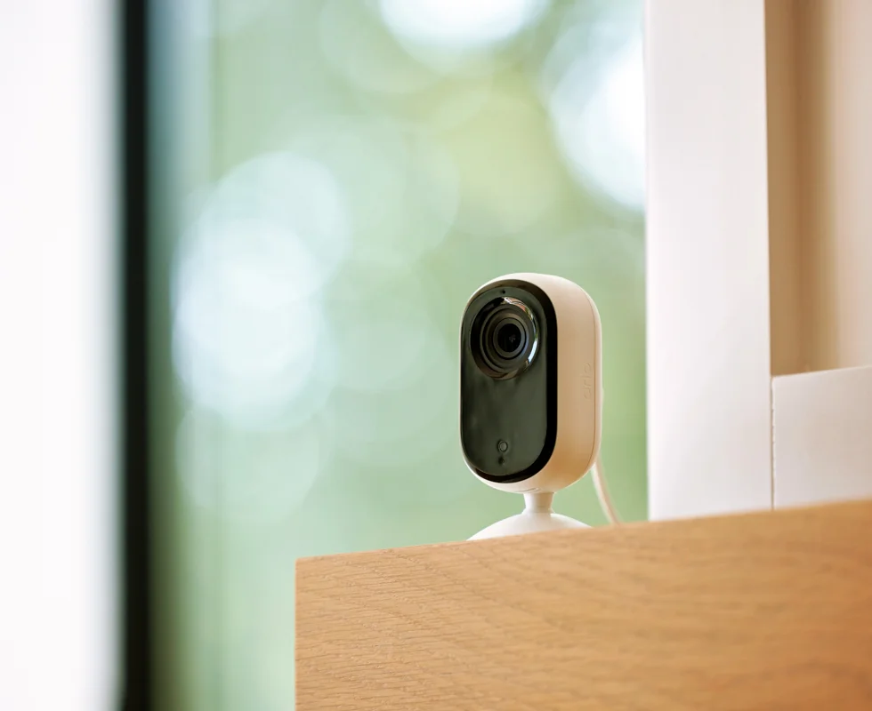Security Camera sitting on top of a table