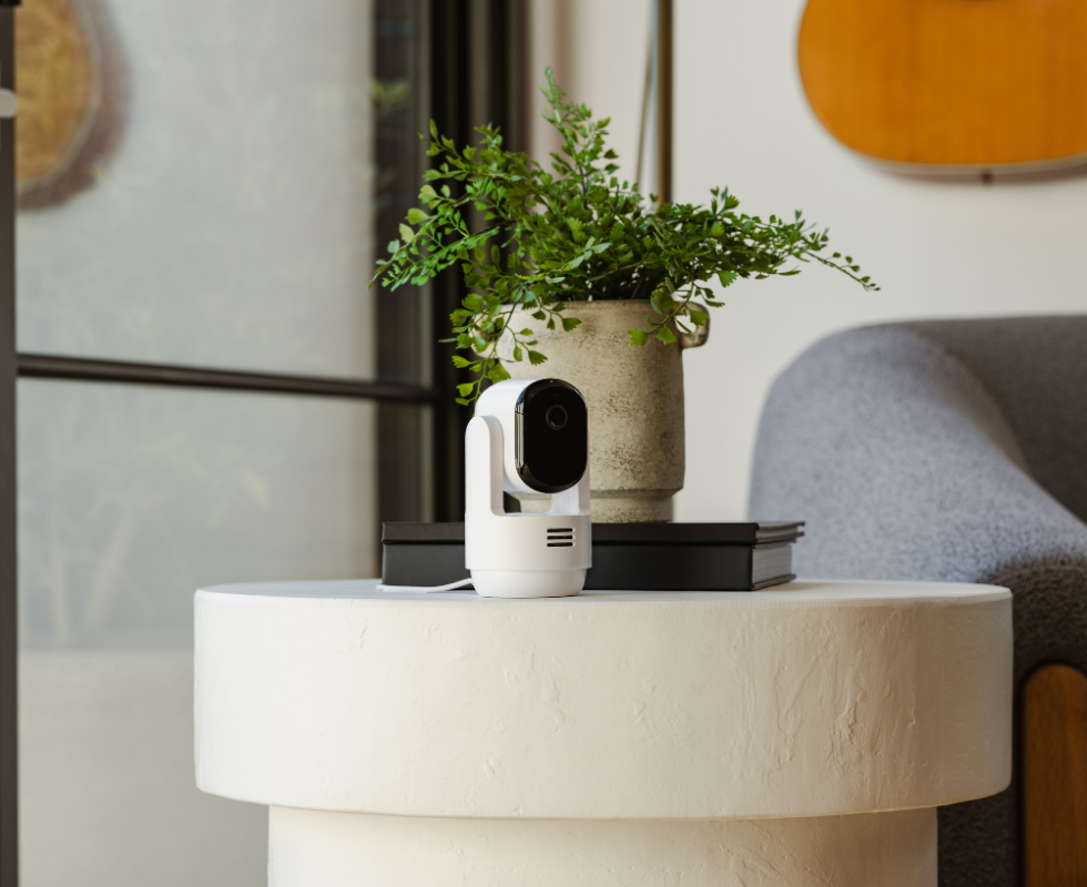 Indoor Tilt Pan Camera Near Sliding Glass Door